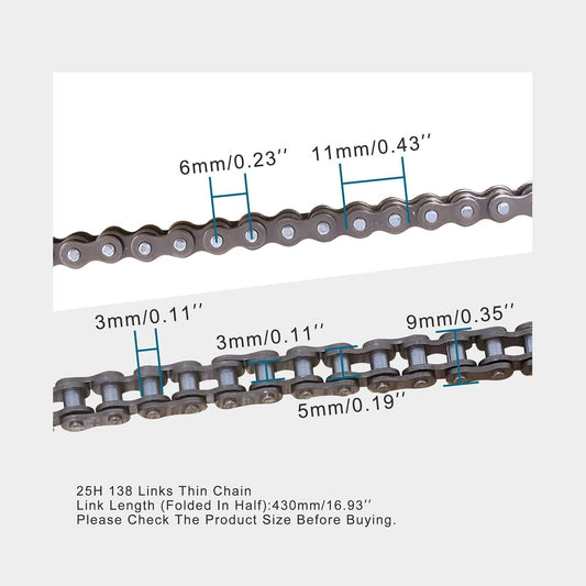 GOOFIT 25H 138 Chain for 2 Stroke 47cc 49cc Pocket Bike Mini Bike Dirt Pit Bike ATV Quad