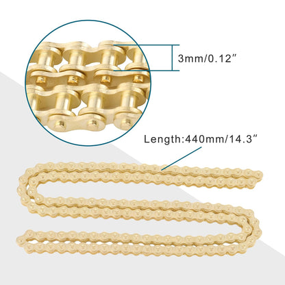 GOOFIT 25H 138 Chain for 2 Stroke 47cc 49cc Pocket Bike Mini Bike Dirt Pit Bike ATV Quad Golden
