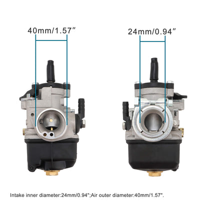 GOOFIT 24mm Carburetor Replacement for PHBL 24AS 2-Stroke 50-300cc Engine Motorcycle Scooter ATV UTV Dirt Pit Bike