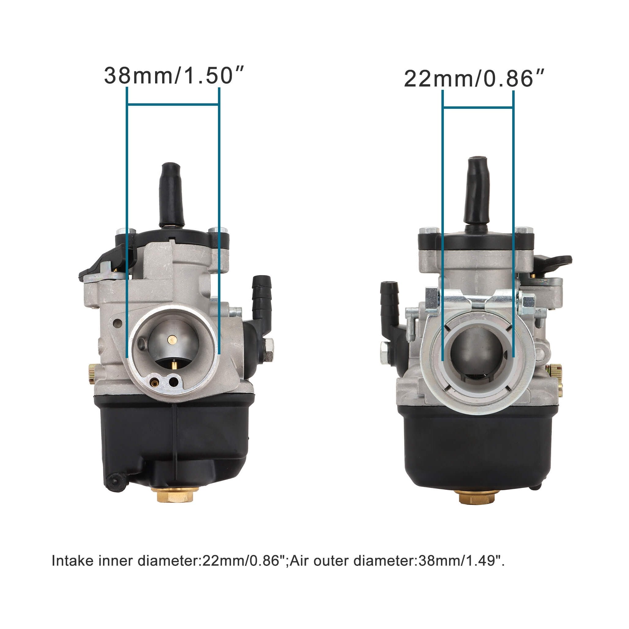 GOOFIT Carburetor Replacement for PHBL 20AS 22AS 25BS 28BS 2-Stroke 50-300cc Engine Motorcycle Scooter ATV UTV Dirt Pit Bike