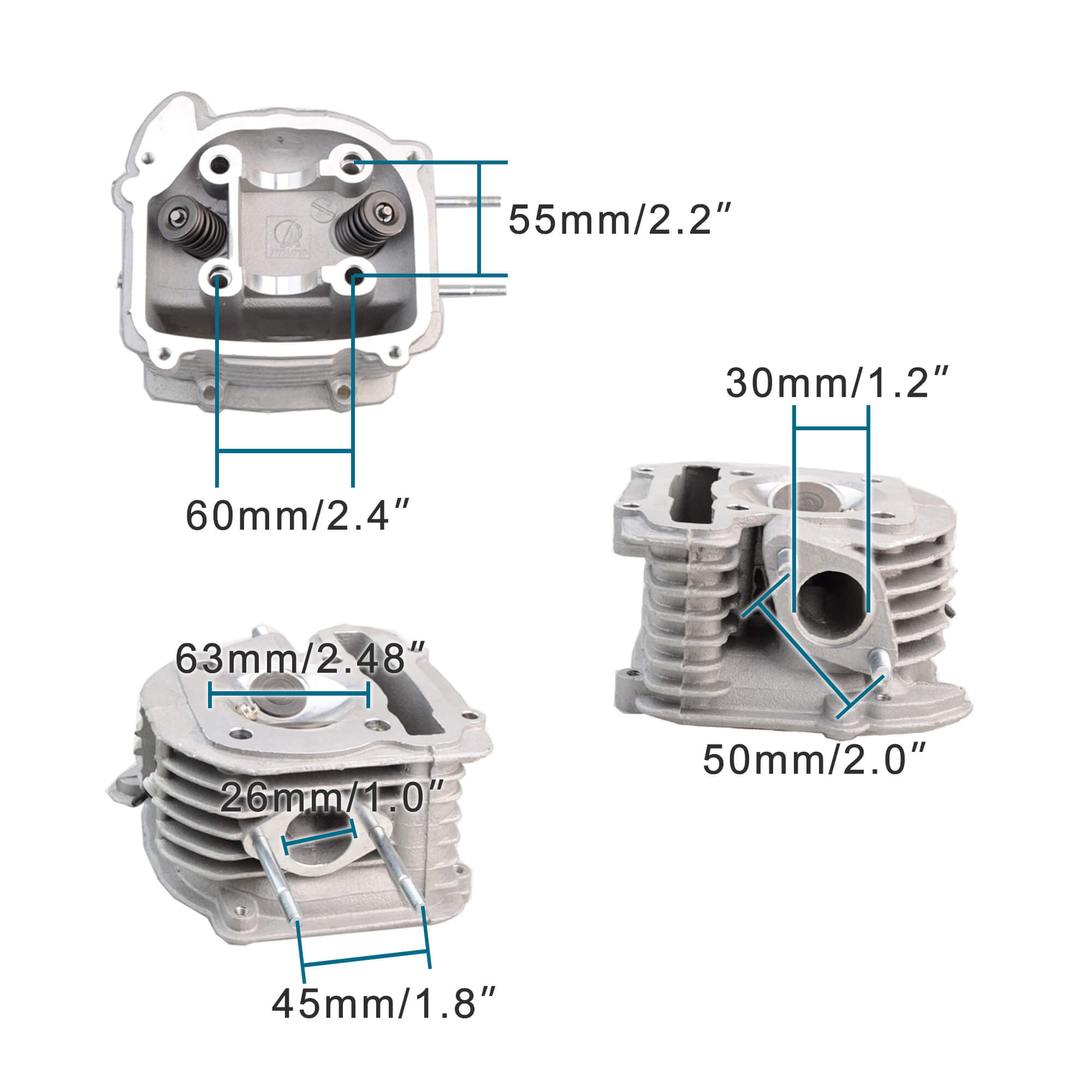 GOOFIT 63mm Cylinder Body Assembly for 4-Stroke GY6 150cc 180cc 200cc 250cc Engines ATV Off-Road Vehicle Scooter Go Kart
