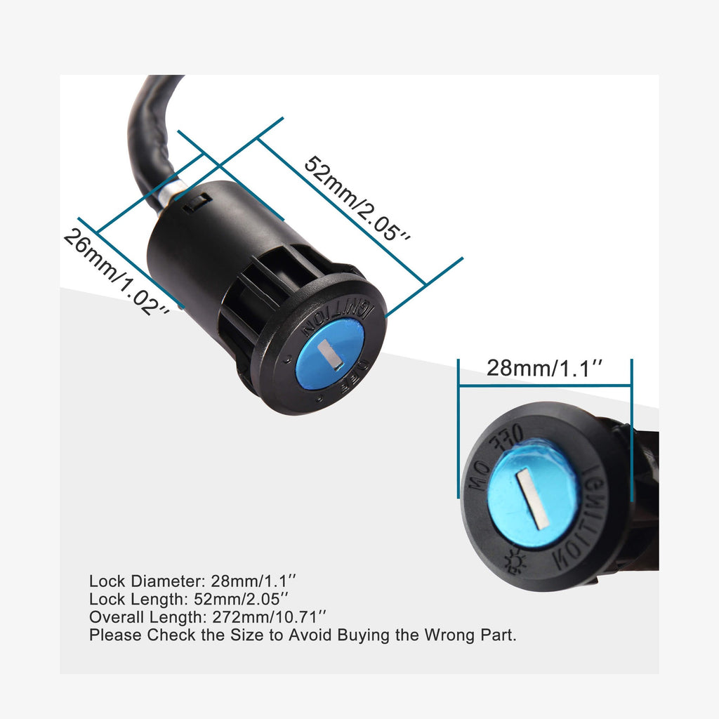 GOOFIT 4 Wires Ignition Switch Key Set with Cap for 50cc 70cc 90cc 110cc 125cc 150cc 200cc 250cc TaoTao SUNL ATV Dirt Bike Electric Scooter