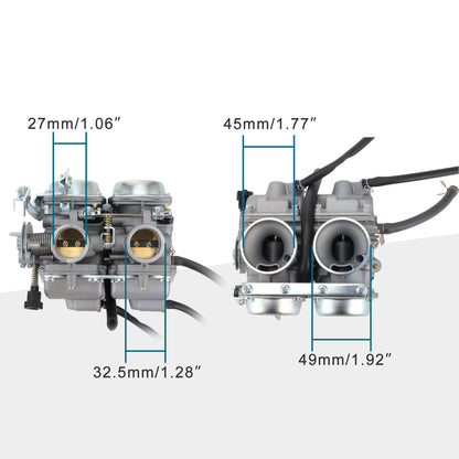 GOOFIT Twin Carburetor Double Cylinder Carb Replacement for Chamber 250cc Rebel CMX 250cc CMX250 CA250