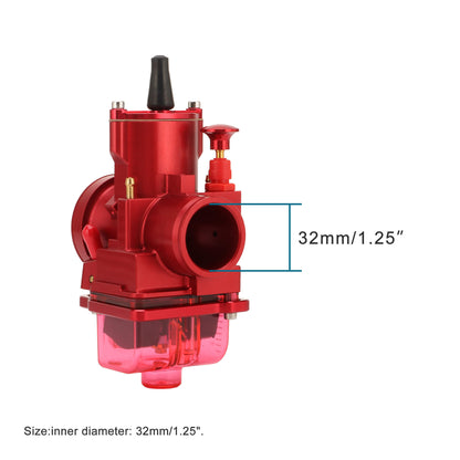 GOOFIT CNC Motorcycle PWK 32mm Racing Carburetor Replacement for 125-300cc ATV UTV Dirt Pit Bike Scooter Red
