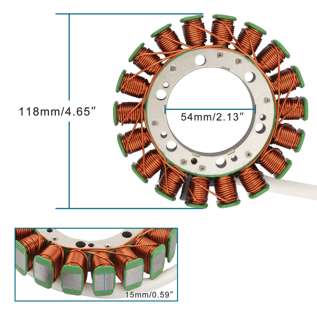 GOOFIT 18 Coil 4 Wire Generator Magneto Stator Ignition Coil Replacement for Arctic 700 GT TRV 550 Thundercat 555 1000 XT TRV700 TRV1000 TBX700 0802-041