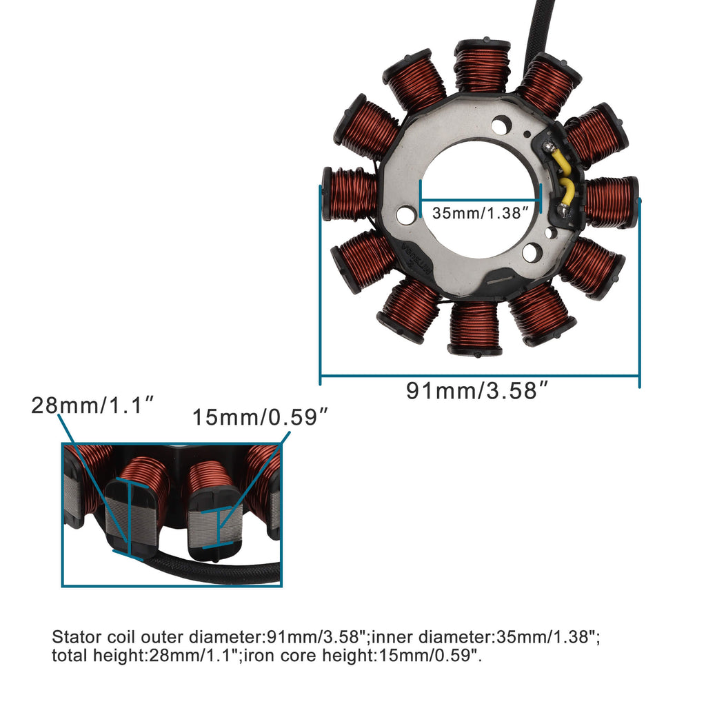 GOOFIT Motorcycle Generator Stator Coil Replacement for Gixxer 155 SF150 GSX150L6 GSX-R150RF-Q GSX-R150RFX-Q 32101-34J00 32101-34J10