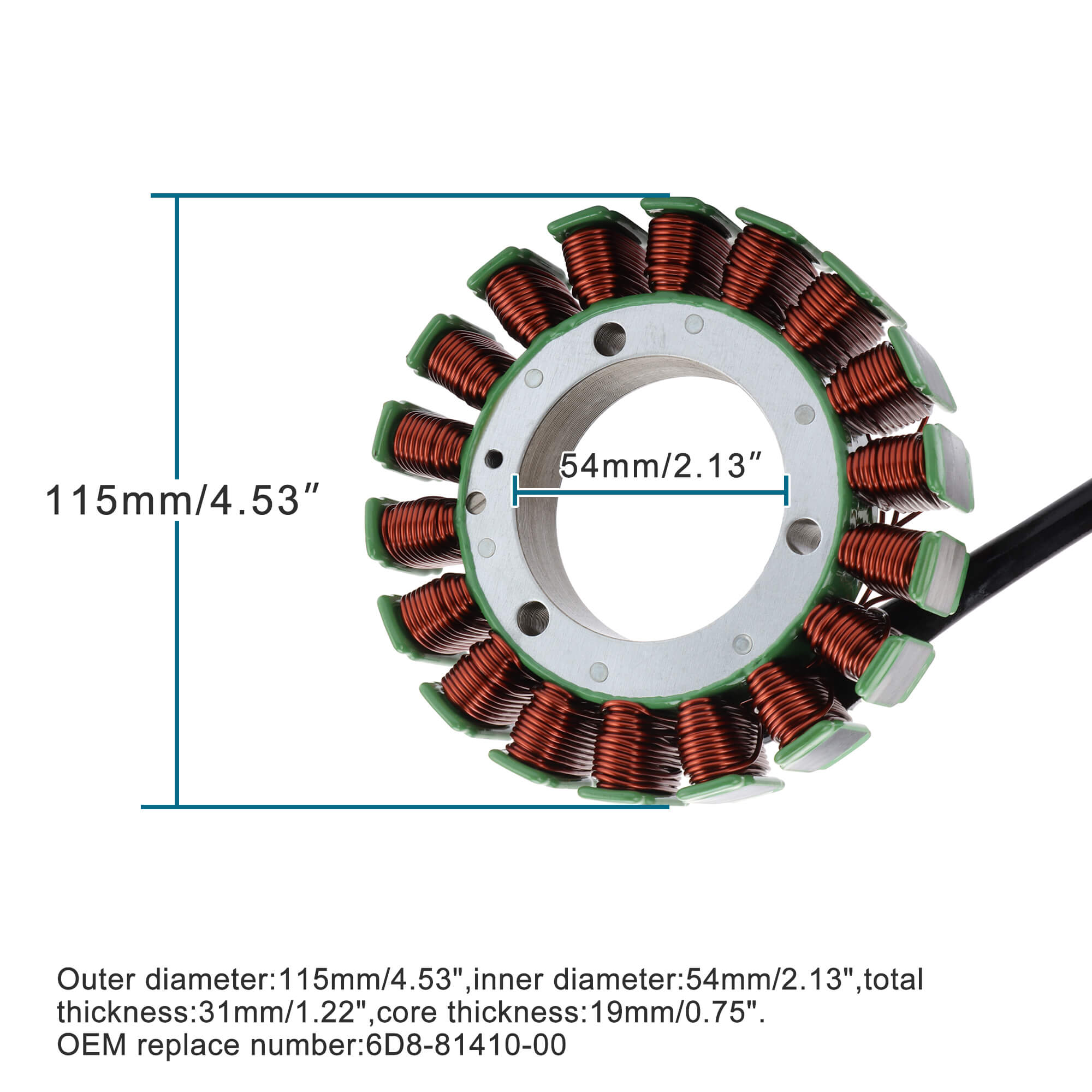 GOOFIT Magneto Generator Stator Coil Replacement for 4 Stroke F75 F80 F90 F100 2005-2017 Outboard Engine OEM 6D8-81410-00