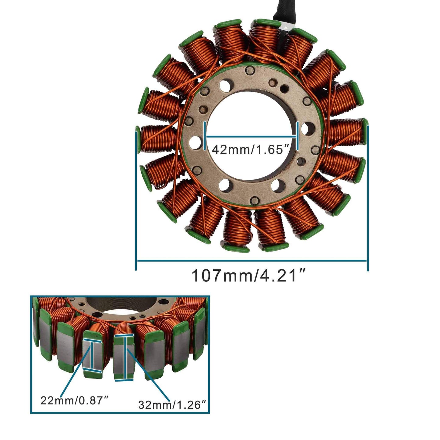 GOOFIT 18 Coil 5 Wire Generator Magneto Stator Ignition Coil Replacement for 31120-HR4-A41 31120-HR4-A42 TRX500 Foreman 500 ES EPS 2014-2017 Foreman Rubicon 500 2015-2017 TRX500 Foreman 500 ES EPS