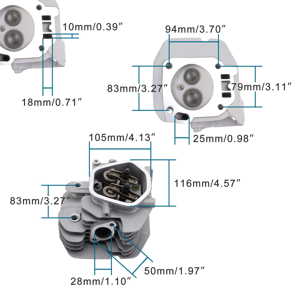 GOOFIT 12200-ZF6-406 Cylinder Head Assembly Rockers Valves Springs Kit Replacement for GX340 GX390 11HP 13HP Engine