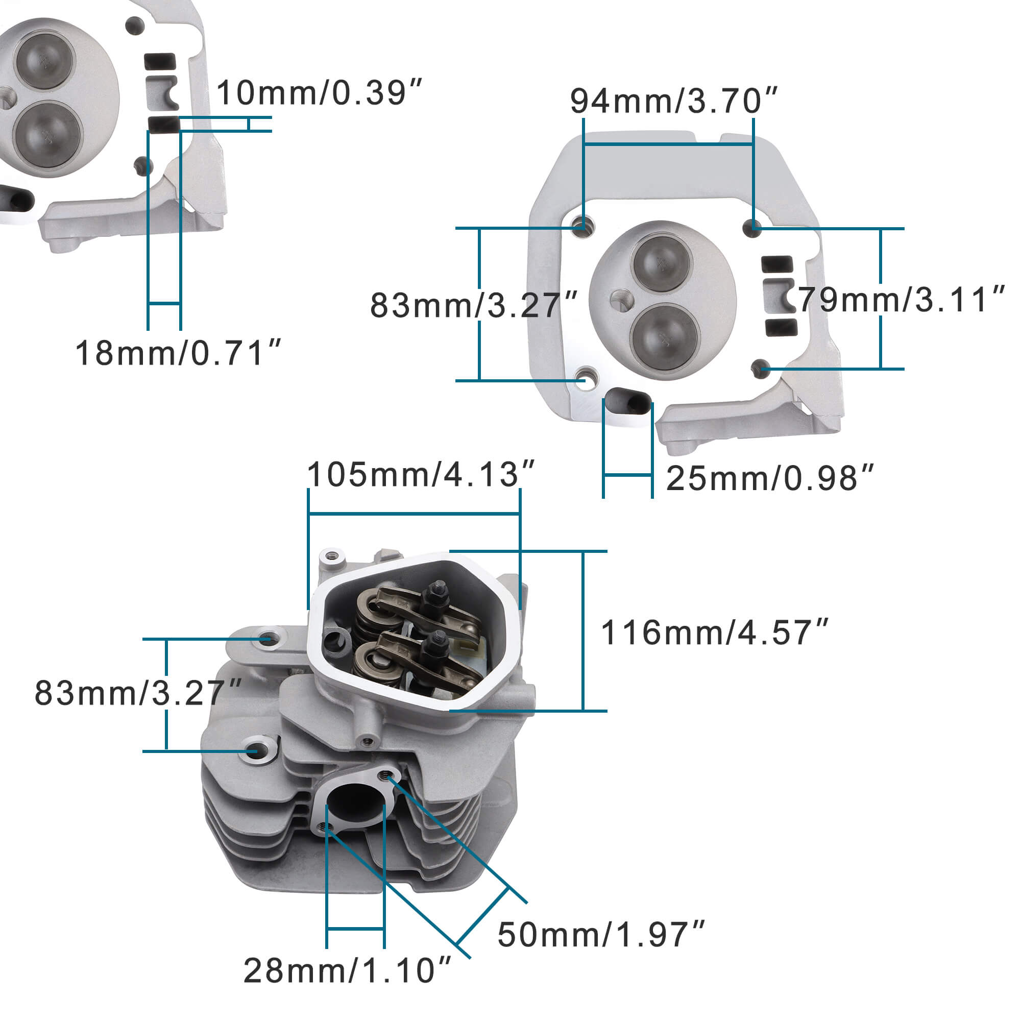 GOOFIT 12200-ZF6-406 Cylinder Head Assembly Rockers Valves Springs Kit Replacement for GX340 GX390 11HP 13HP Engine