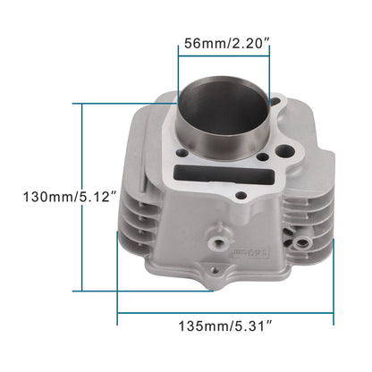 GOOFIT YX140 56mm Engine Cylinder with Piston Gasket Replacement for 140cc 150cc 1P56FMJ Dirt Pit Bike ATV Quad
