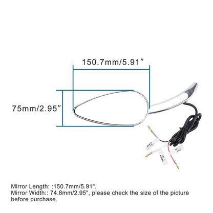 GOOFIT Black Rearview Mirror with LED Turn Signals Replacement for Motorcycle