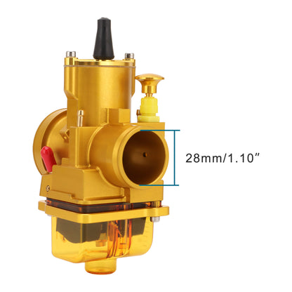GOOFIT 28mm Gold Carburetor CNC Integrated Carb Replacement for PWK PWK28 125cc 200cc 250cc 300cc DirtBike Go Kart ATV UTV Scooter