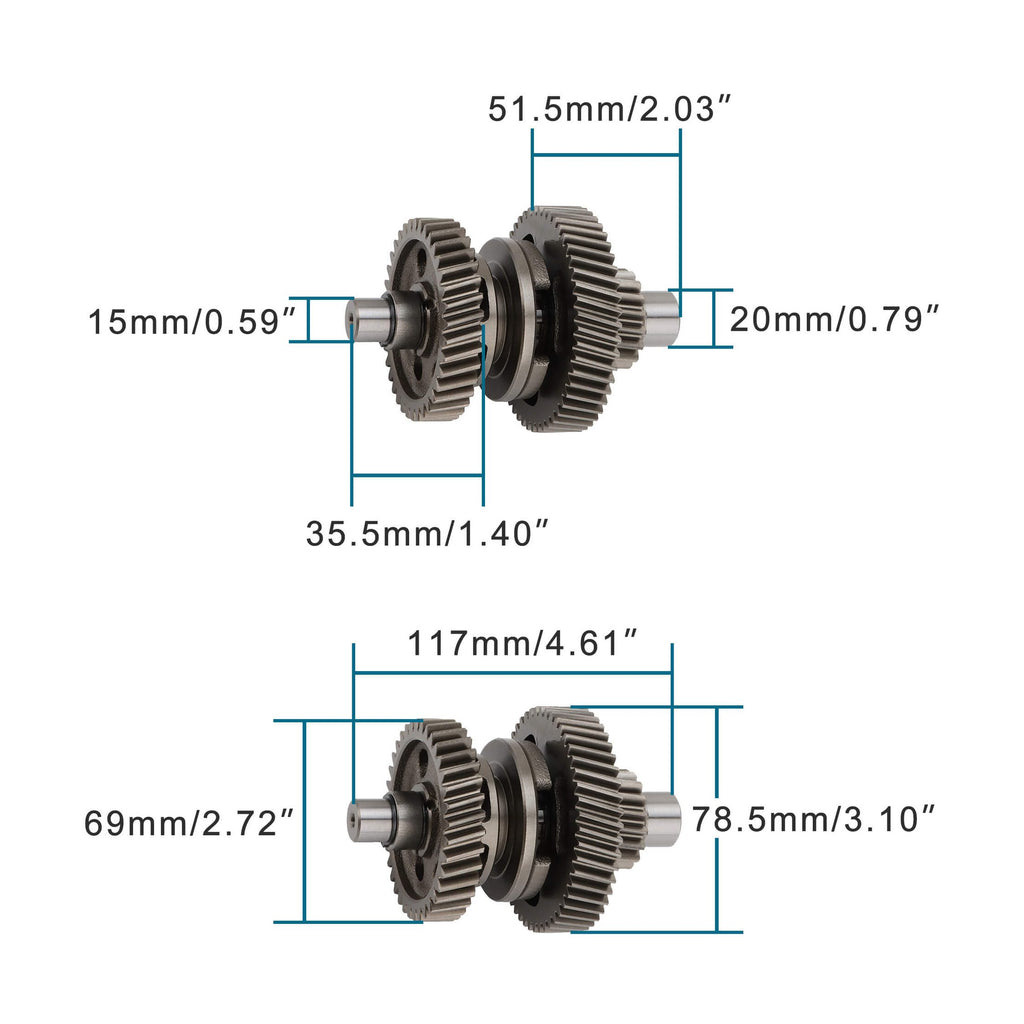 GOOFIT 17T Engine Transmission Gear Outer Box Secondary Intermediate Gear Shaft Replacement for GY6 ATV 200 200cc AU200 LX200M CVT LC162FMK E 200 ATV Go Kart