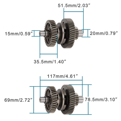 GOOFIT 17T Engine Transmission Gear Outer Box Secondary Intermediate Gear Shaft Replacement for GY6 ATV 200 200cc AU200 LX200M CVT LC162FMK E 200 ATV Go Kart