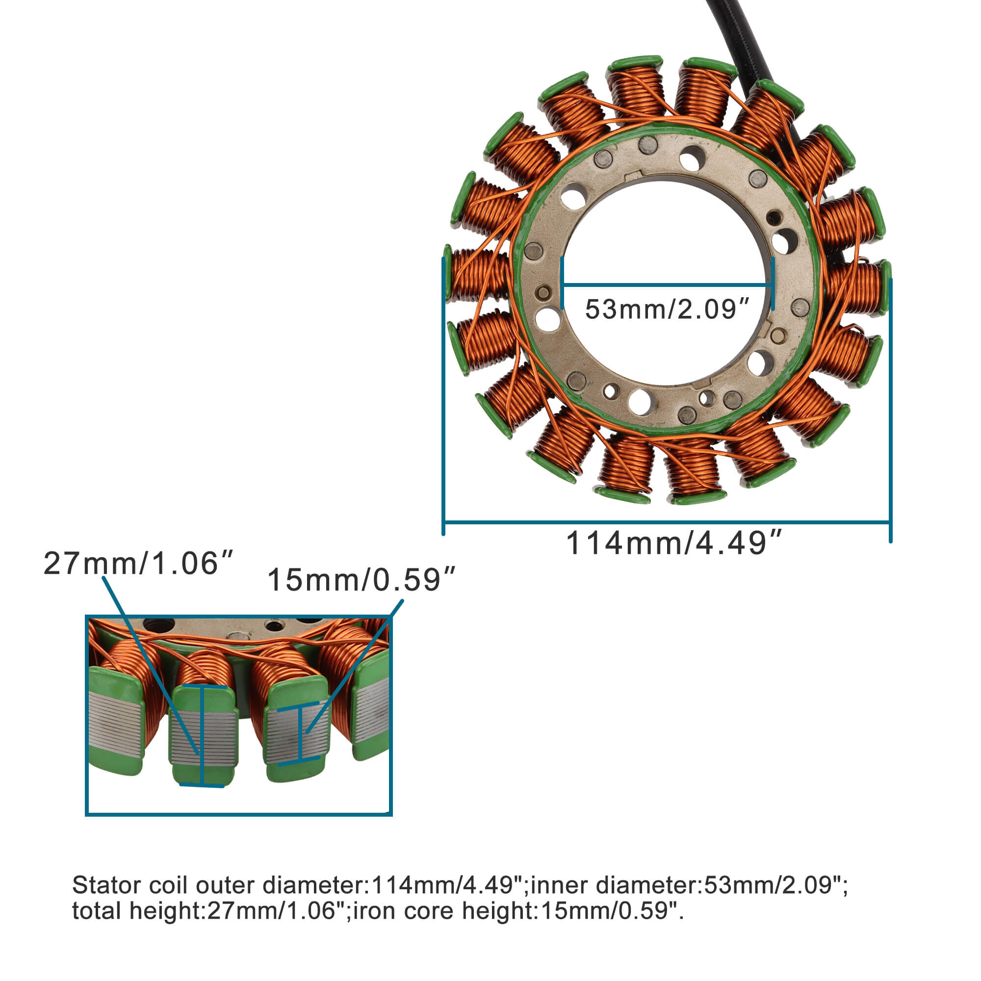 GOOFIT Magneto Stator Coil Replacement for CBR900 CBR929RR CBR 900 929RR 929 RR 2000 2001 31120-MCJ-003 Motorcycle Generator Engine