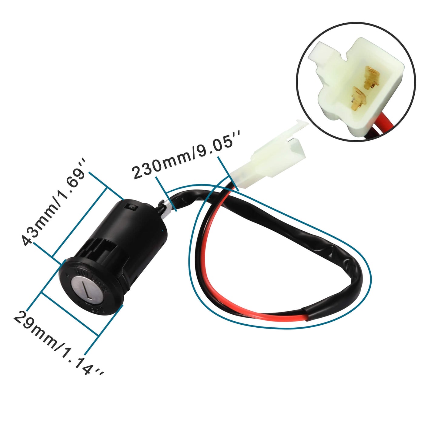 GOOFIT 2 Wire Ignition Key Switch Lock Replacement for Electric Trike and Scooter Golf Carts Bikes