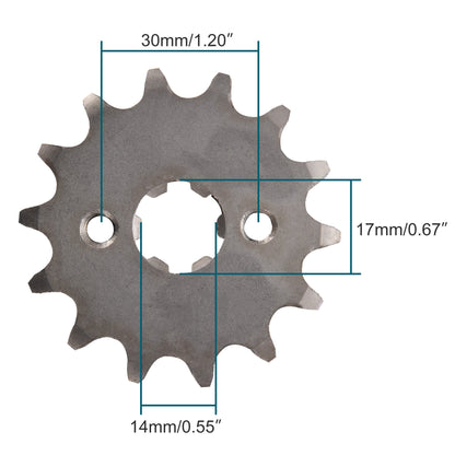 GOOFIT 17mm Front Sprocket with Holder and Bolts Replacement for 50cc 70cc 110cc 125cc 140cc 160cc Motorcycle ATV Dirt Bike Quad TaoTao(420-14T)