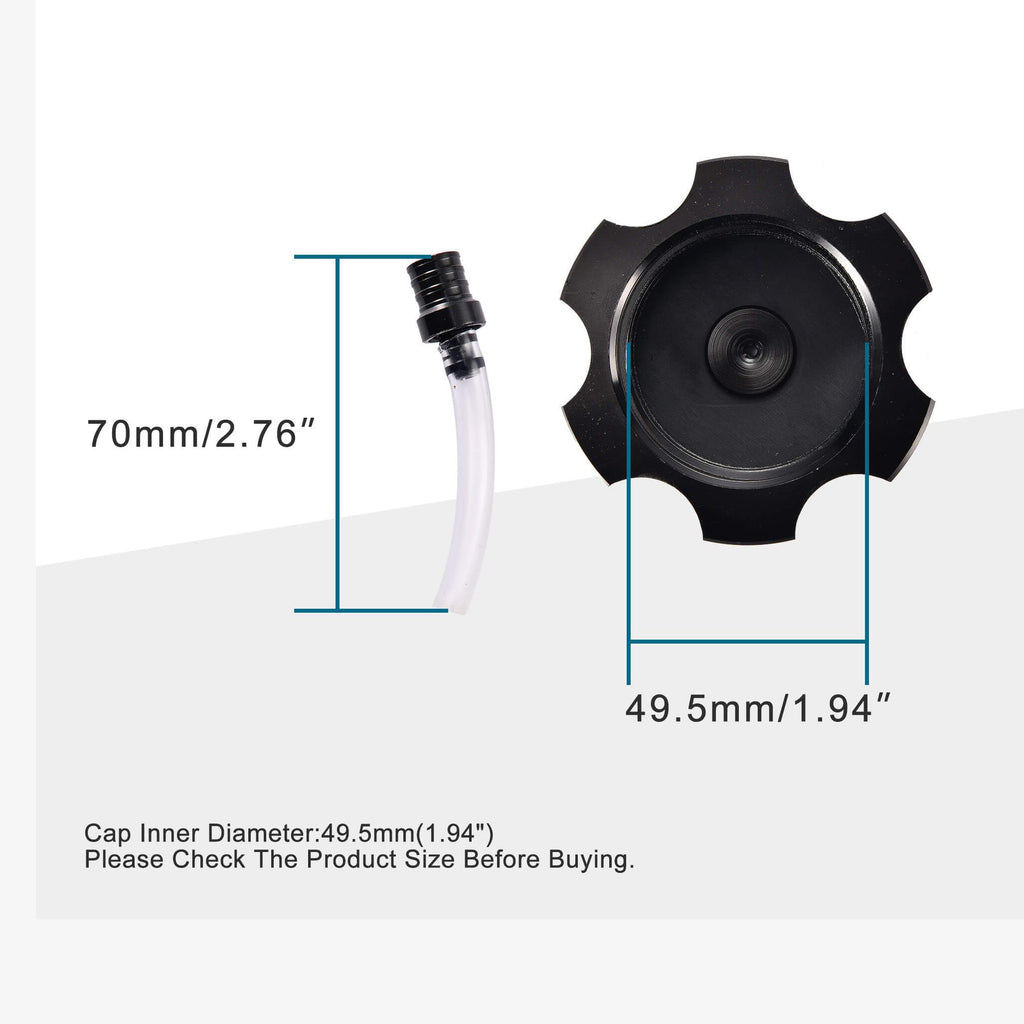 GOOFIT 49.5mm Racing Gas Fuel Tank Cap Replacement for SSR Thumpstar TTR Kayo Taotao Kazuma Coolste 50cc-125cc Motorcycle Pit Bike Black