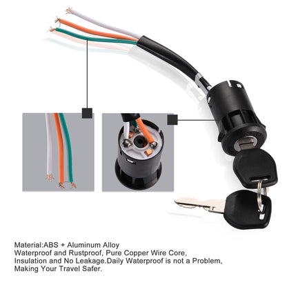 3-Wire Ignition Key Switch for 50cc–250cc ATV Go Kart Dirt Bike