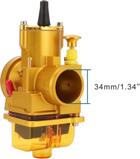 34mm PWK Carburetor Gold for 250cc–350cc Dirt Bike ATV Quad