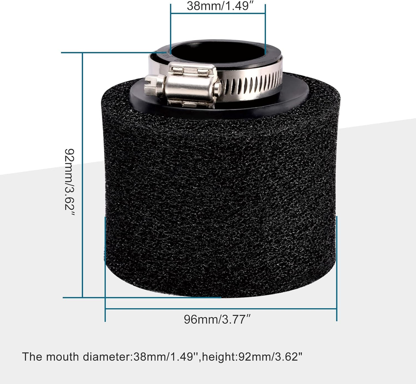 38mm Foam Pod Air Filter for 50cc–125cc ATV Dirt Bike Scooter Go Kart
