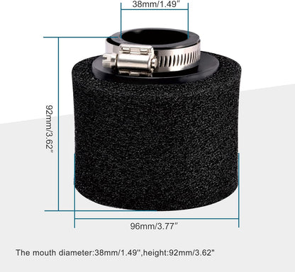 38mm Foam Pod Air Filter for 50cc–125cc ATV Dirt Bike Scooter Go Kart
