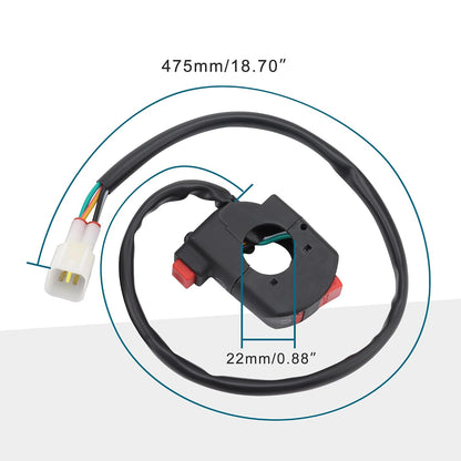 4-Pin 2-Function Handlebar Switch for 22mm / 7/8" Motorcycle ATV Scooter
