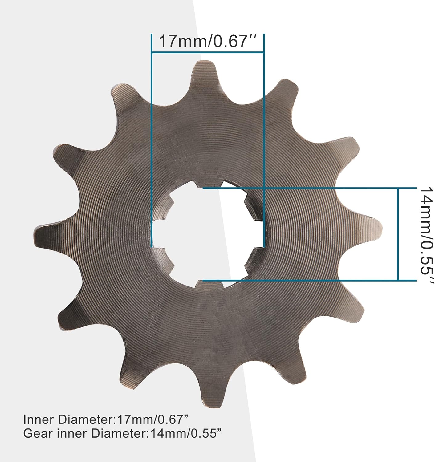 420-12T Front Sprocket 17mm for 50cc-150cc Pit Dirt Bike ATV