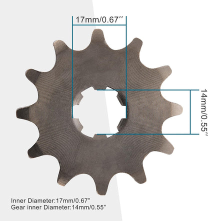 420-12T Front Sprocket 17mm for 50cc-150cc Pit Dirt Bike ATV