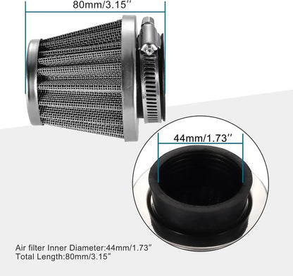 Silver Air Filter 35mm 38mm 42mm 44mm 58mm for 50cc–250cc Motorcycle ATV GY6 Engine - goofitmoto