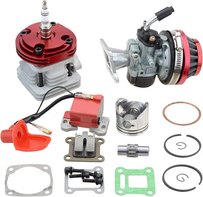 44mm Big Bore Cylinder Carburetor Kit for 47cc 49cc 2-Stroke Pocket Bike