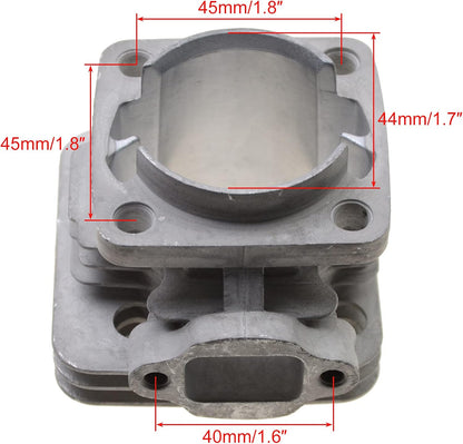 44mm Big Bore Cylinder for 47cc 49cc 2-Stroke Pocket Bike Mini ATV