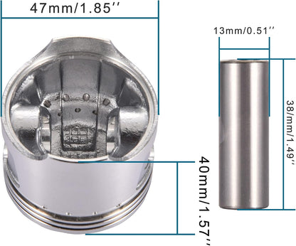 47mm Piston Ring Kit for 70cc 90cc 4-Stroke Horizontal Engine ATV Pit Bike