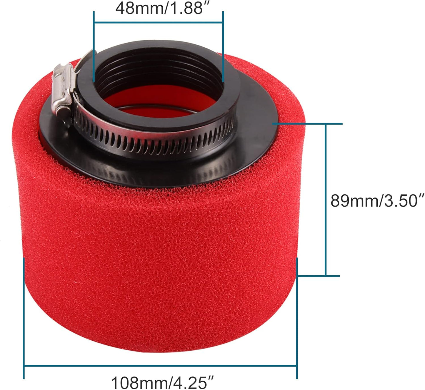 48mm Foam Pod Air Filter for GY6 Motorcycle Scooter ATV Dirt Bike