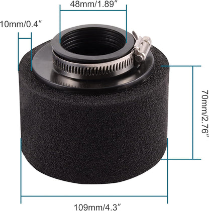 48mm Foam Pod Air Filter for GY6 Motorcycle Scooter ATV Dirt Bike