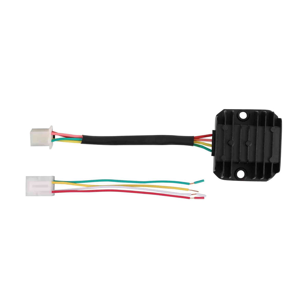 GOOFIT 4 Wire 12V Voltage Regulator Rectifier with wire adapter connection cable Replacement for GY6 50cc 125cc 150cc Scooter Moped ATV