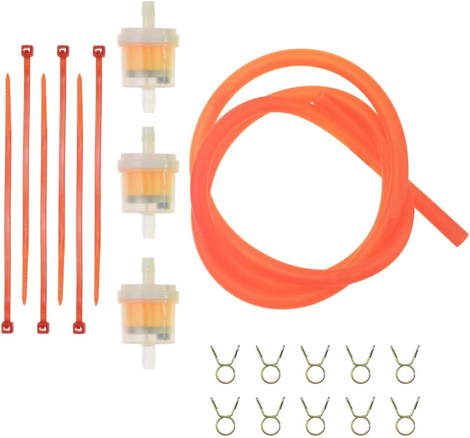 Kit tubo linea carburante con filtri carburante magnetici in linea e clip a molla per moto da cross, ATV, scooter e pocket bike