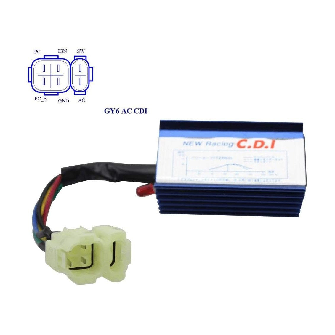 GOOFIT 6 Pin AC Racing CDI Module Replacement for GY6 50cc 125cc 150cc ATV Scooter Moped Go Kart 4 Wheeler Quad Bikes Parts