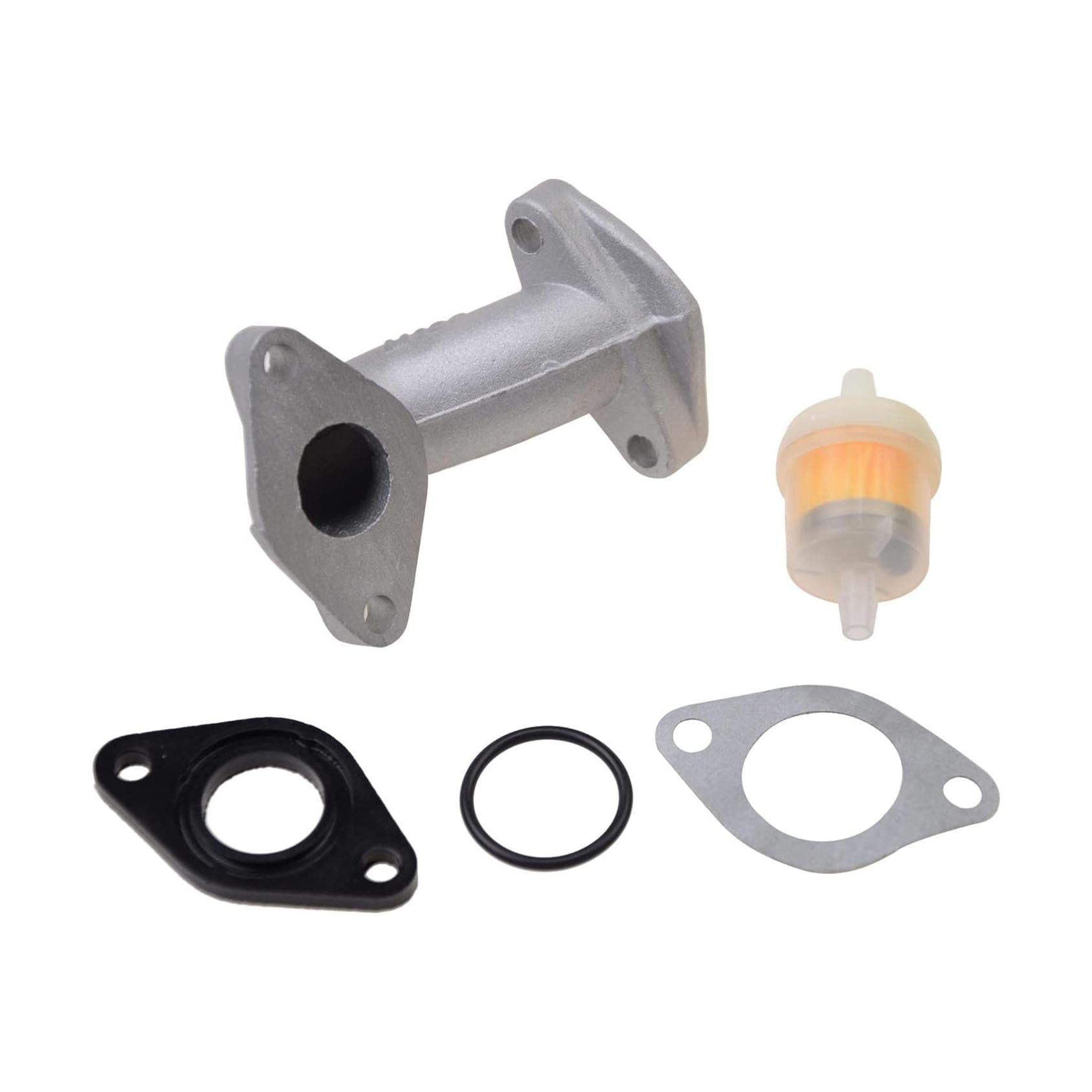 GOOFIT 19mm Carburator Intake Manifold Pipe with Gaskets and Oil Filter Replacement for 50cc 70cc 90cc 110cc 125cc Horizontal Engine ATV Dirt Bike Go Kart Quad Z50