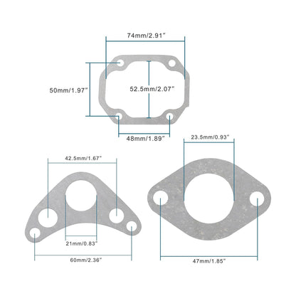 GOOFIT 52.4mm Complete Big Bore Cylinder Top End Gasket Kit Replacement for 4 Stroke 110cc Engine ATV Quad Go Kart Dirt Bike