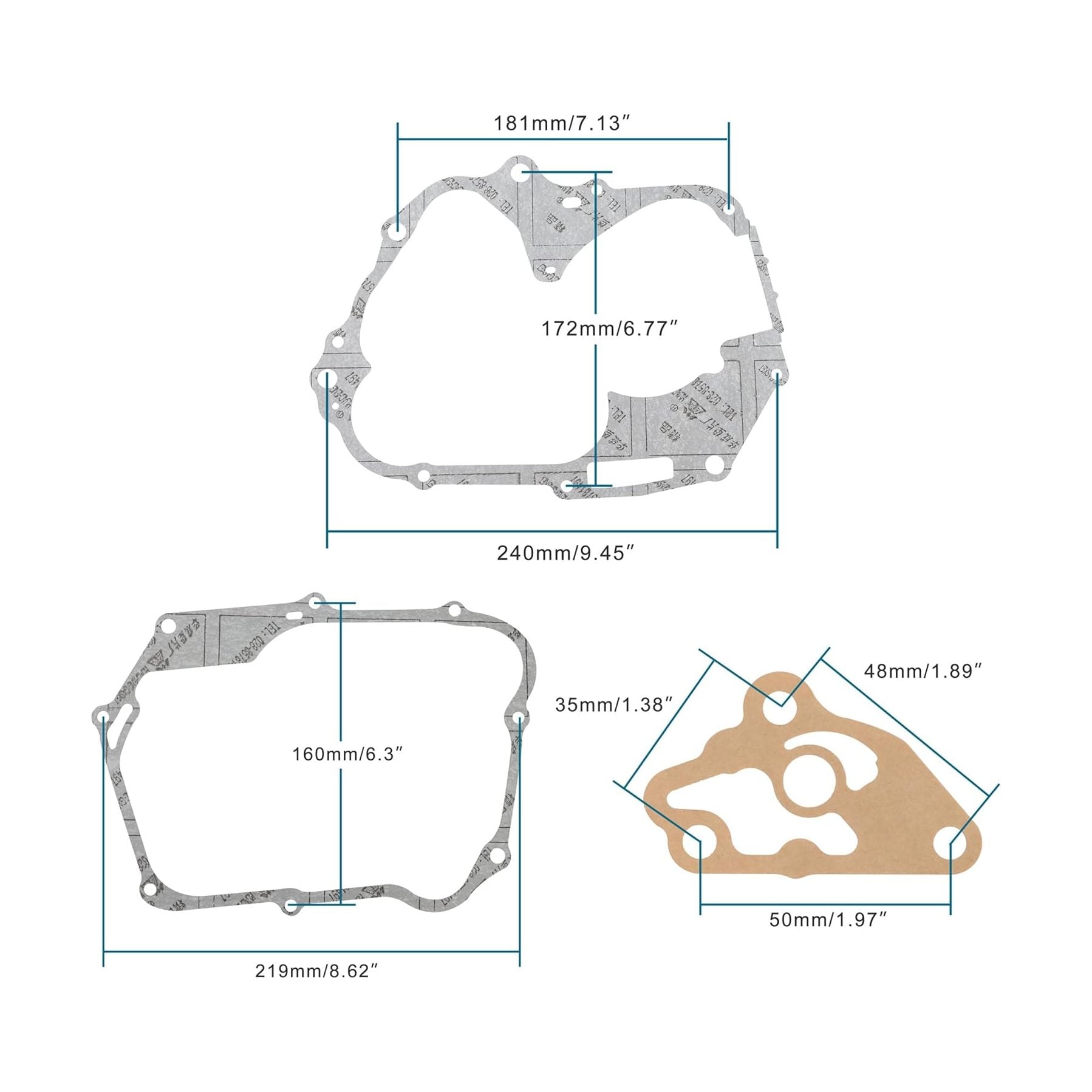 GOOFIT 52.4mm Complete Big Bore Cylinder Top End Gasket Kit Replacement for 4 Stroke 110cc Engine ATV Quad Go Kart Dirt Bike