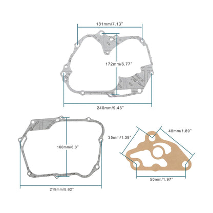 GOOFIT 52.4mm Complete Big Bore Cylinder Top End Gasket Kit Replacement for 4 Stroke 110cc Engine ATV Quad Go Kart Dirt Bike