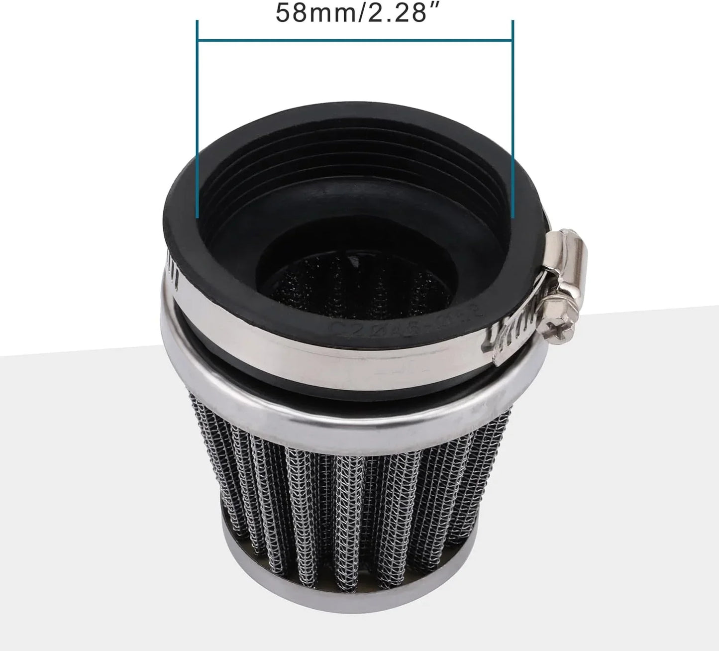 Silver Air Filter 35mm 38mm 42mm 44mm 58mm for 50cc–250cc Motorcycle ATV GY6 Engine - goofitmoto