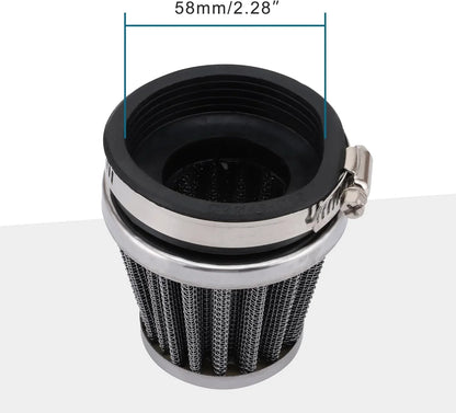 Silver Air Filter 35mm 38mm 42mm 44mm 58mm for 50cc–250cc Motorcycle ATV GY6 Engine - goofitmoto