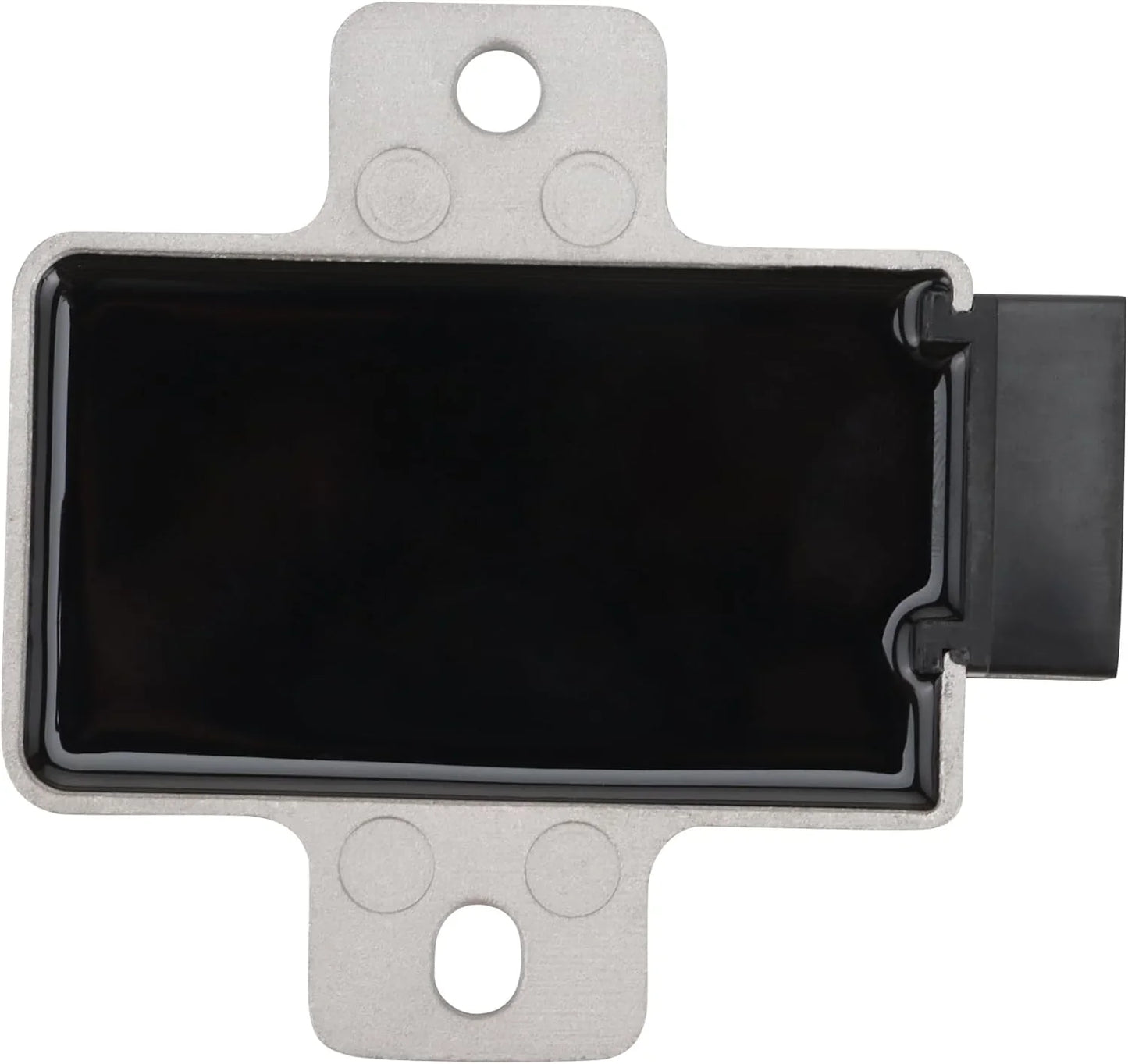 Rectangular motorcycle CDI unit with black connector, aftermarket engine part.