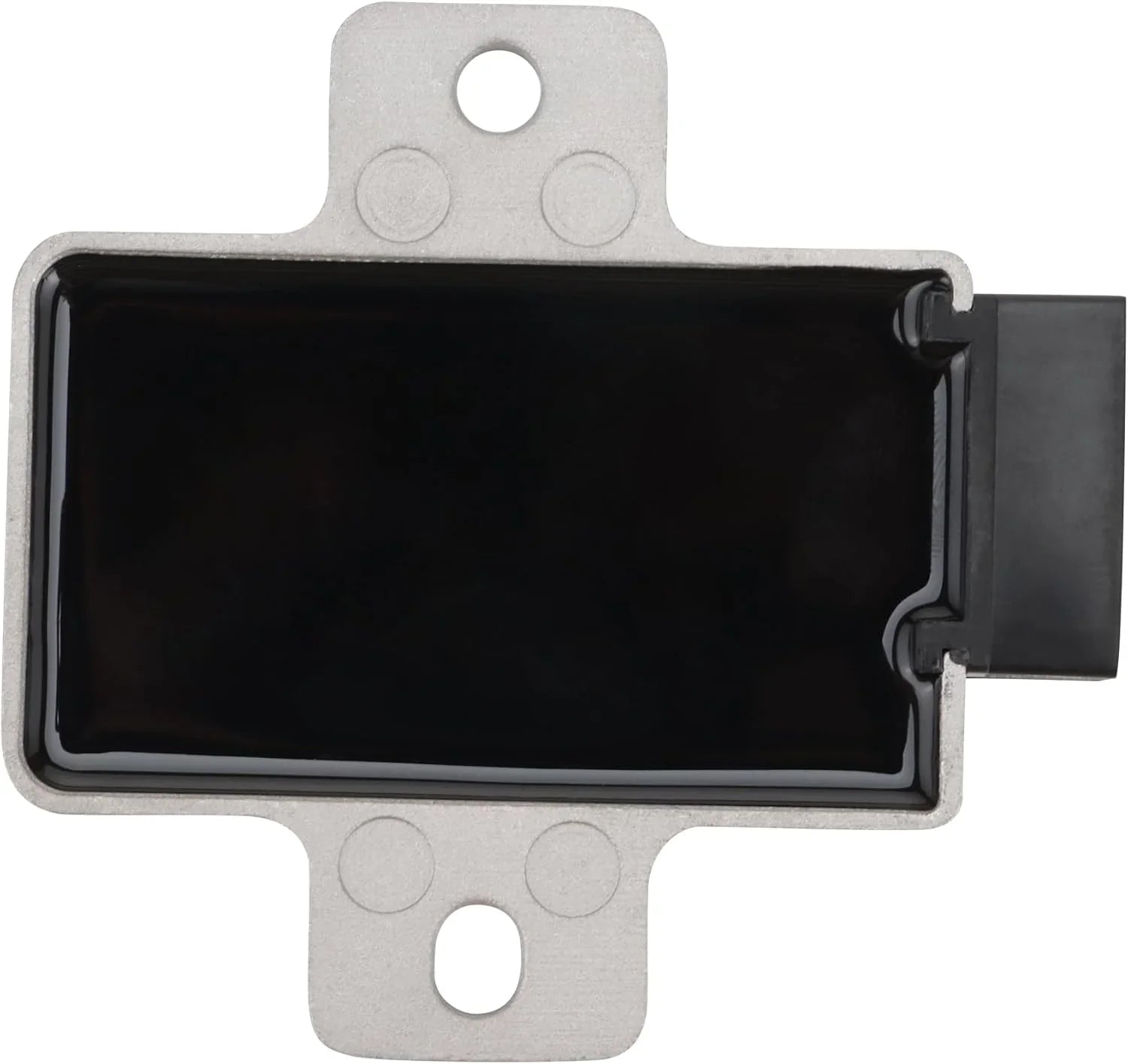 Rectangular motorcycle CDI unit with black connector, aftermarket engine part.
