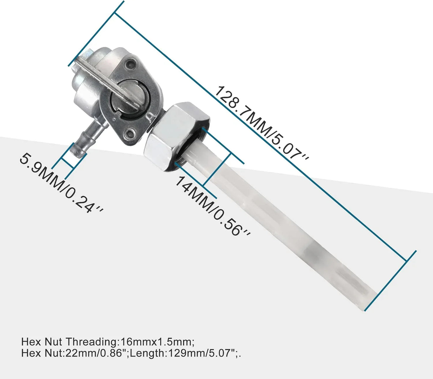 14mm Fuel Shutoff Valve Petcock for Gasoline Generator 168F 170F 190F - goofitmoto