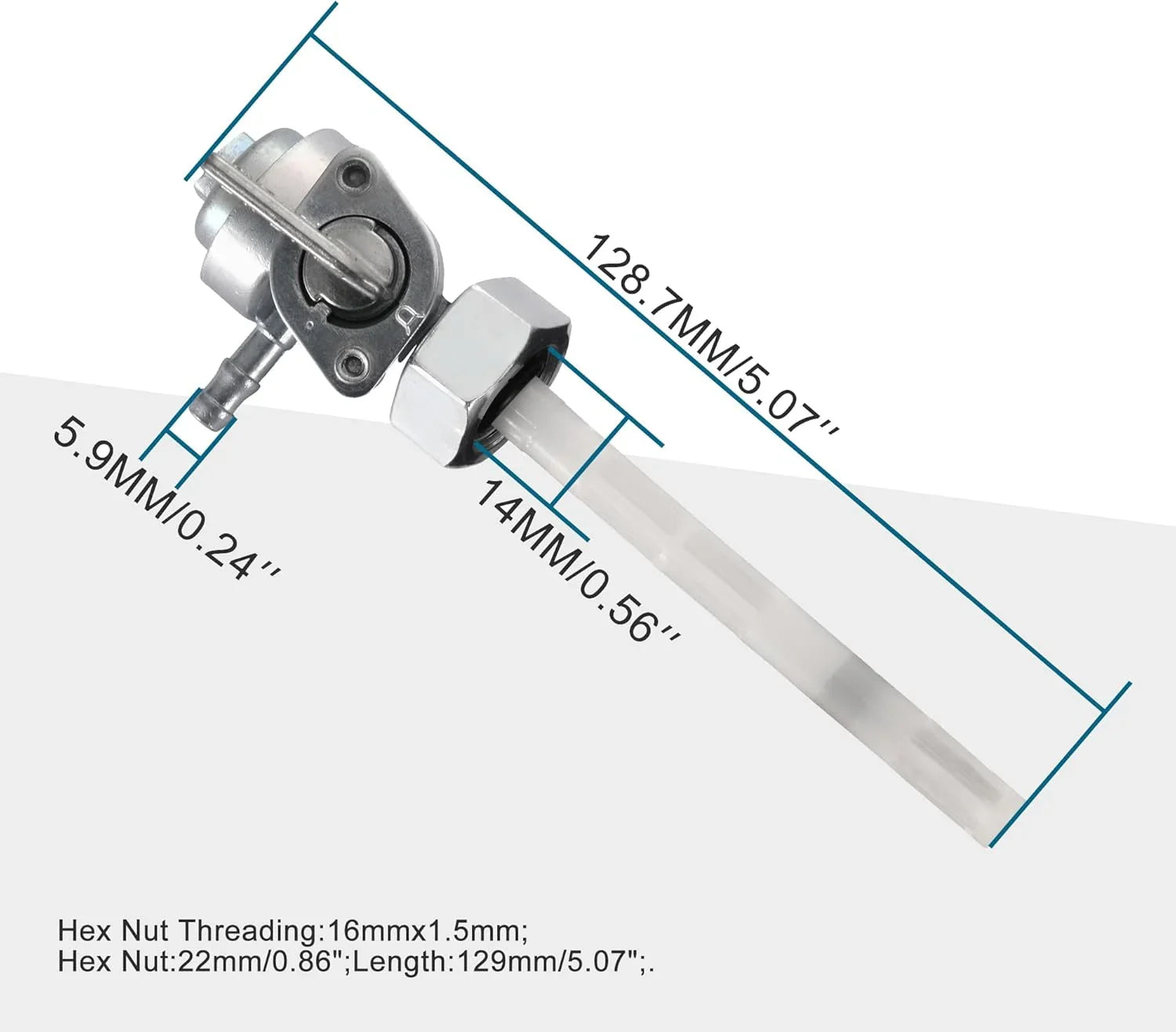 14mm Fuel Shutoff Valve Petcock for Gasoline Generator 168F 170F 190F - goofitmoto