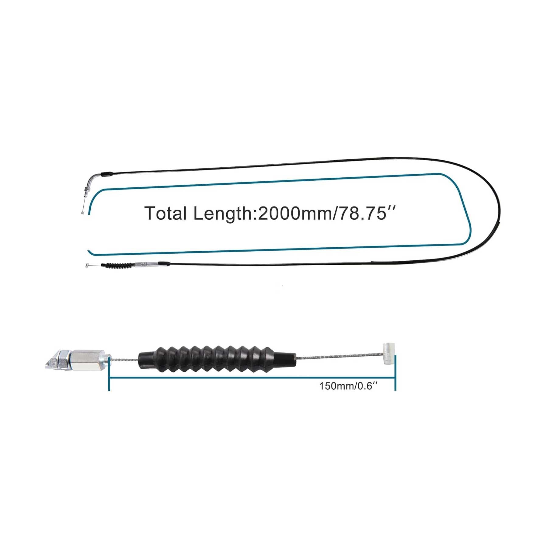 GOOFIT 78.74" Throttle Cable Replacement for 150cc 200cc 250cc ATV 4 Wheeler Quad Go Kart